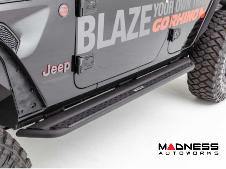 Jeep Gladiator Step Slider - Go Rhino - Extreme DSS - Black Powdercoat - `20-`25